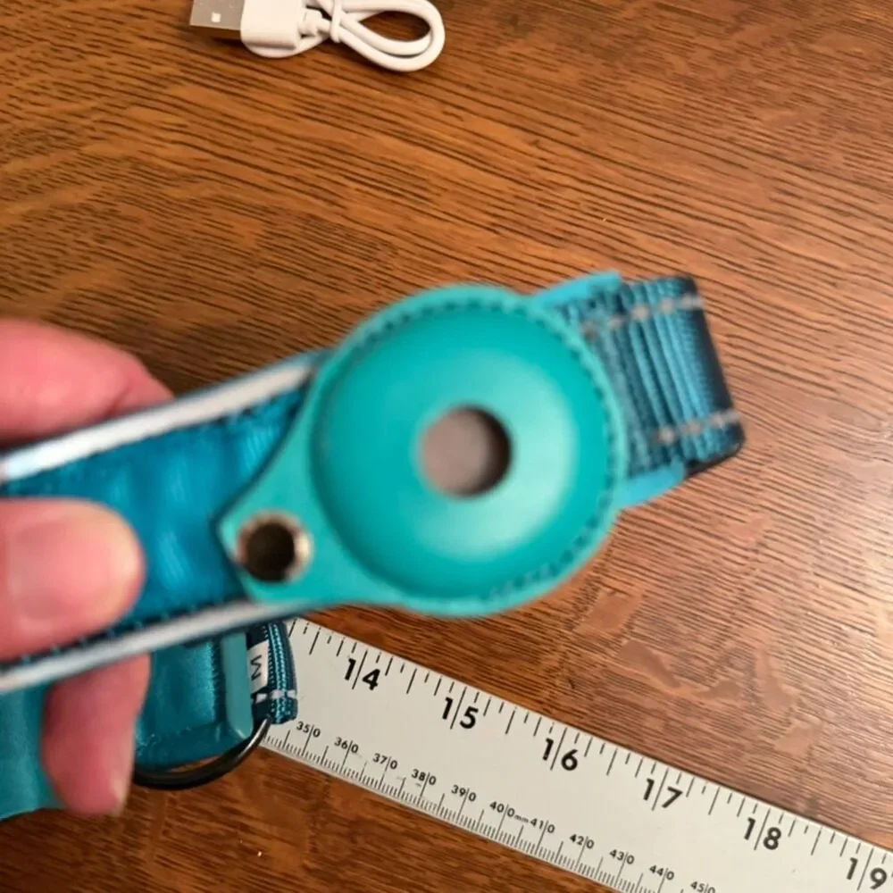 CIYWEE LED Light Up AirTag Dog Collar Teal Medium NIB USB Rechargeable